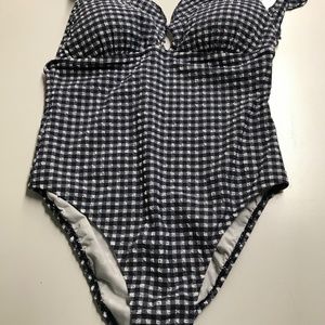 J Cree Ruffle V-Neck One-Piece Swimsuit